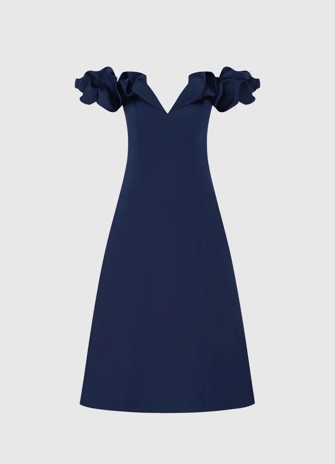 Dresses and Jumpsuits Women LEO LIN Annie Off Shoulder Frill Midi Dress 8211 Navy Dresses and Jumpsuits Women LEO LIN Annie Off Shoulder Frill Midi Dress 8211 Navy