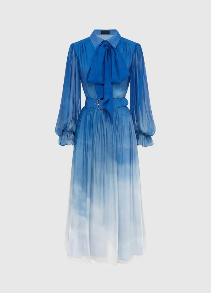 Dresses and Jumpsuits Women LEO LIN Cassie Tie Neck Midi Dress 8211 Aerial Print Dresses and Jumpsuits Women LEO LIN Cassie Tie Neck Midi Dress 8211 Aerial Print