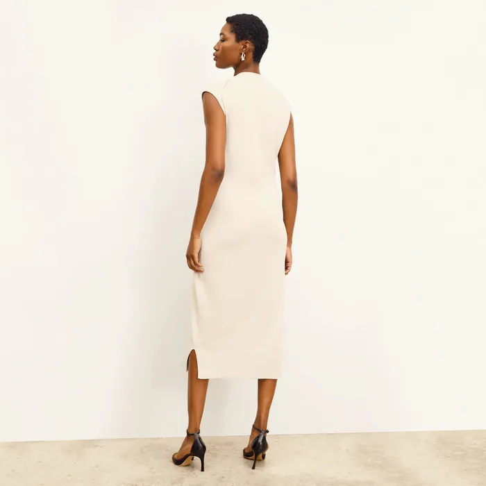 Dresses M M LaFleur Women The Toula Pointelle Dress 8211 Cotton Silk Knit Ivory