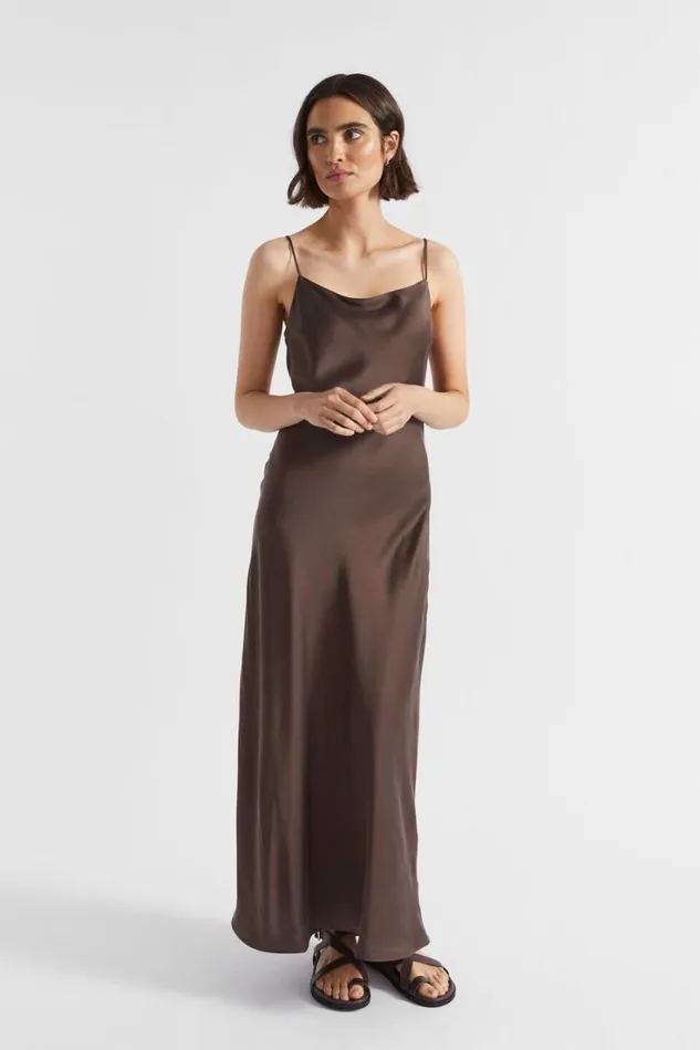 Dresses Woman Seed Heritage Silk Slip Dress Deep Raisin