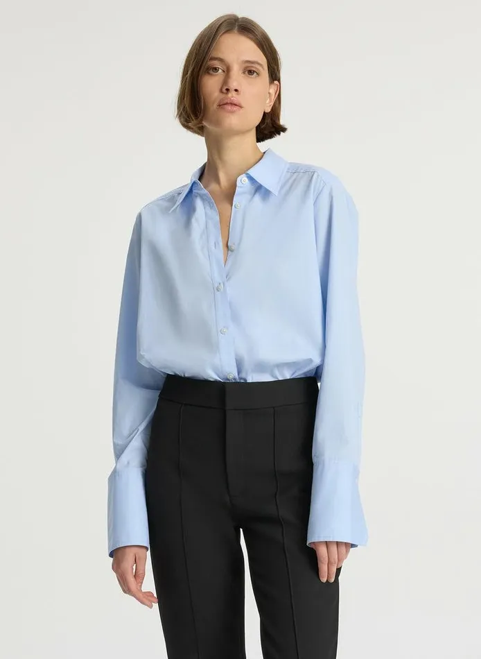 Dresses Women ALC Aiden Cotton Shirt Sky Blue
