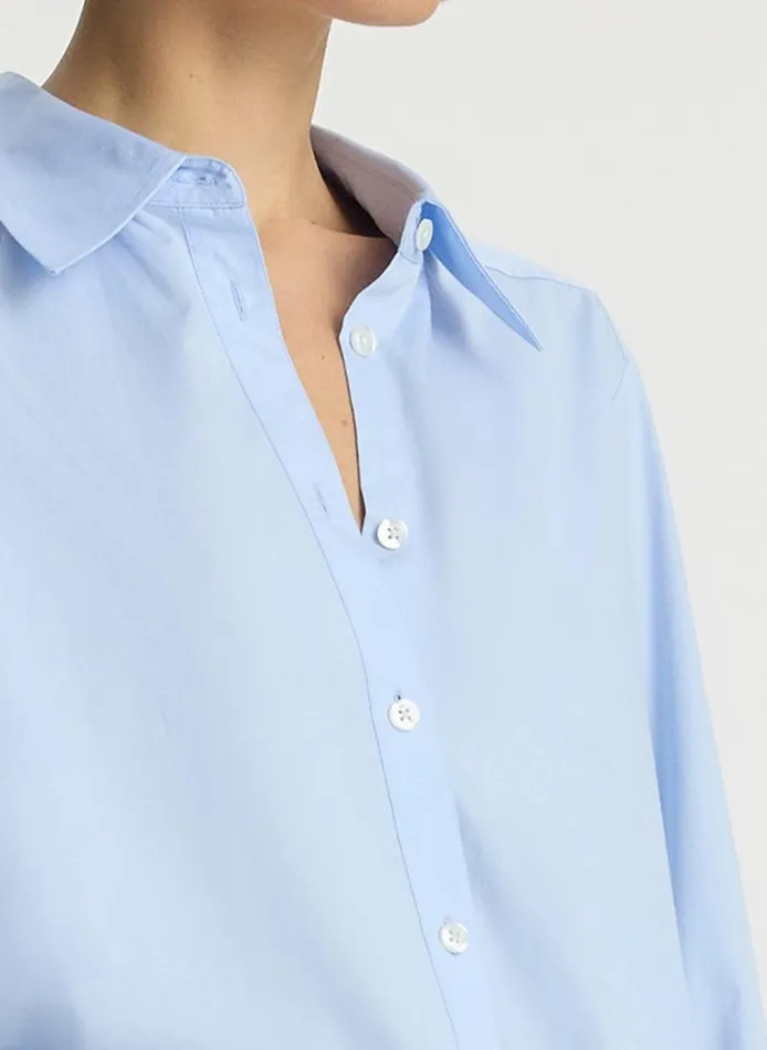Dresses Women ALC Aiden Cotton Shirt Sky Blue Dresses Women ALC Aiden Cotton Shirt Sky Blue