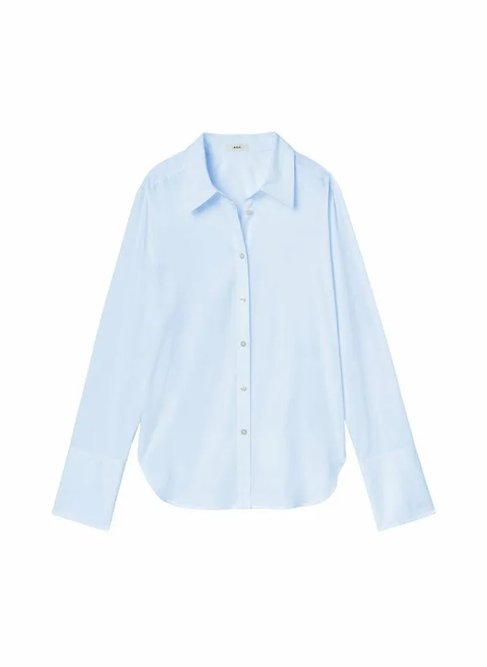 Dresses Women ALC Aiden Cotton Shirt Sky Blue Dresses Women ALC Aiden Cotton Shirt Sky Blue