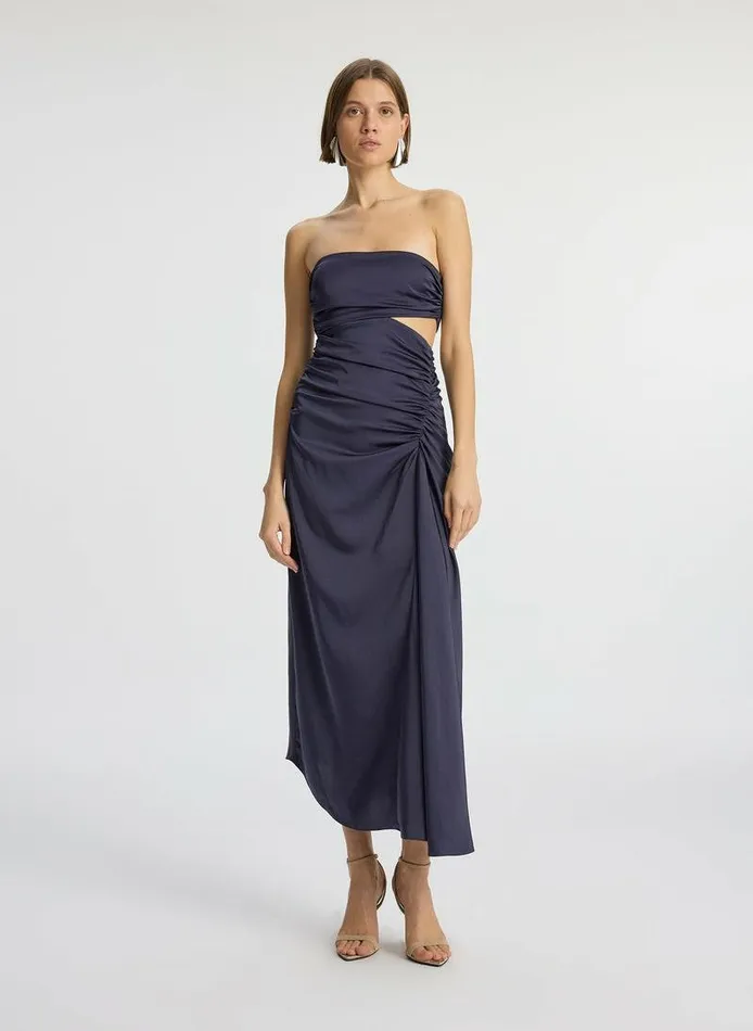 Dresses Women ALC Josefine Strapless Satin Dress Evening Blue
