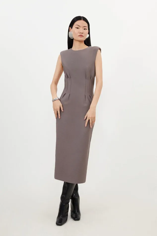 Dresses Women Karen Millen Bandage Figure Form Pintuck Knit Midi Dress Mushroom Dresses Women Karen Millen Bandage Figure Form Pintuck Knit Midi Dress Mushroom