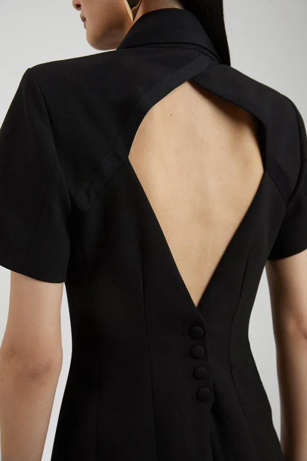 Dresses Women Karen Millen Clean Tailored Grosgrain Open Back Double Breasted Blazer Tailored Midaxi Dress Black Dresses Women Karen Millen Clean Tailored Grosgrain Open Back Double Breasted Blazer Tailored Midaxi Dress Black