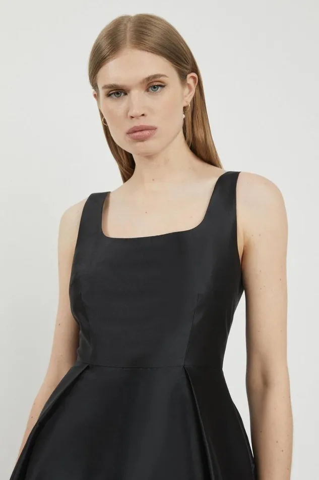 Dresses Women Karen Millen Lydia Millen Petite Taffeta Full Skirt Tailored Midi Dress Black