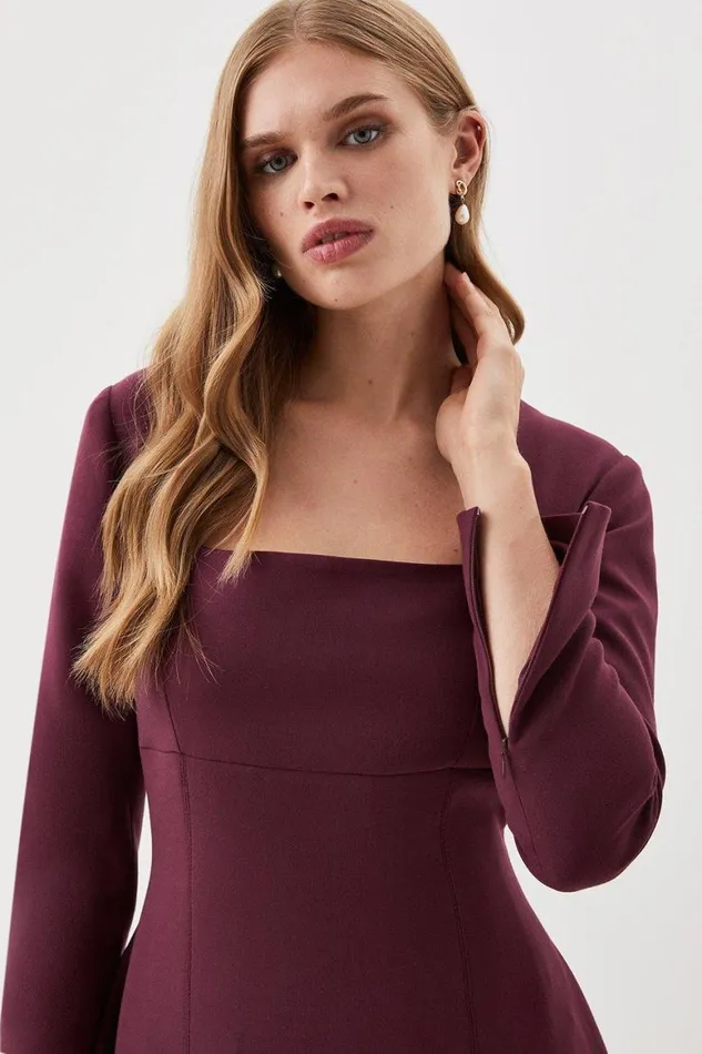 Dresses Women Karen Millen Petite Lydia Millen Clean Tailored Sweetheart Neckline Midi Dress