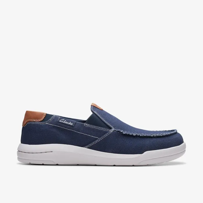 Driftlite Step Navy Combination Men Clarks Loafers and Slip Ons