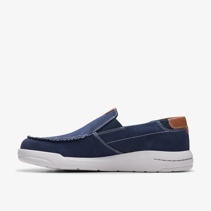 Driftlite Step Navy Combination Men Clarks Loafers and Slip Ons