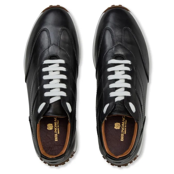 Duccio Mid Leather Jogger SneakerBlack Men Bruno Magli Sneakers