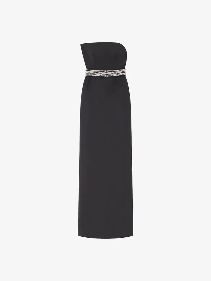 Evening Bustier Dress In Satin With Pearl Belt Black Women Givenchy Dresses