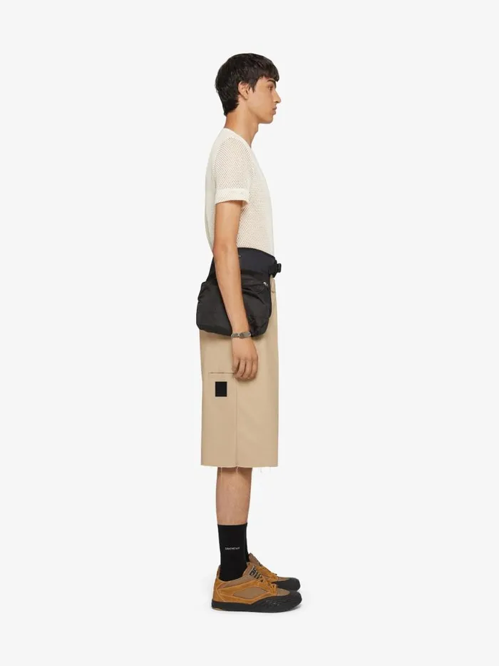 Extra Wide Chino Bermuda Shorts In Canvas Beige Men Givenchy Pants and Shorts