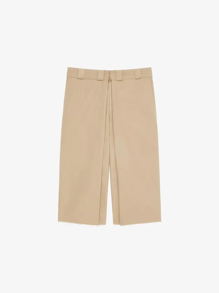 Extra Wide Chino Bermuda Shorts In Canvas Beige Men Givenchy Pants and Shorts
