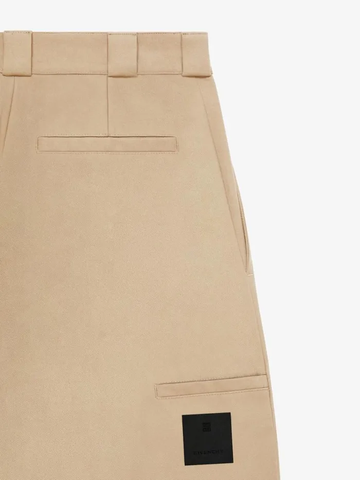 Extra Wide Chino Bermuda Shorts In Canvas Beige Men Givenchy Pants and Shorts