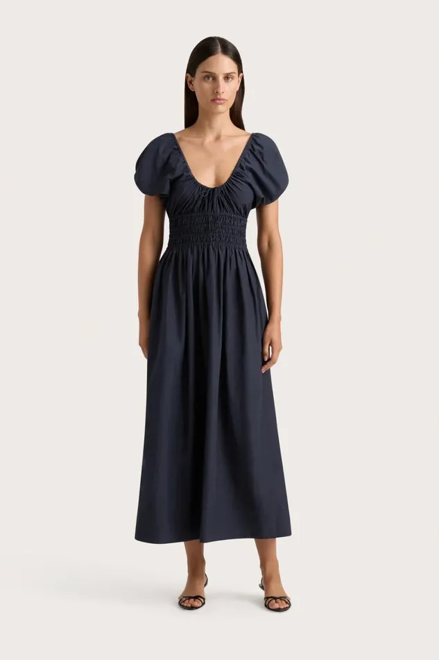 Faithfull The Brand Dresses Seine Midi Dress Midnight 8211 Women
