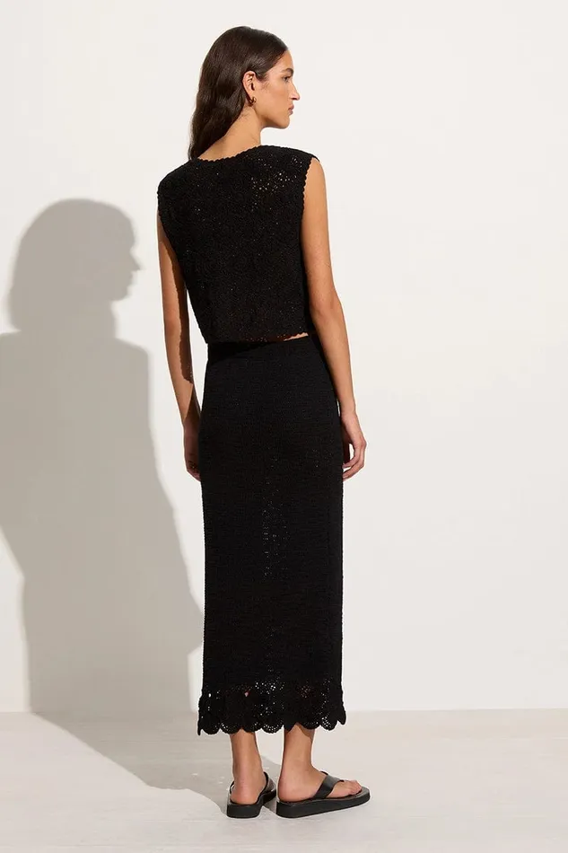 Faithfull The Brand Tops Alejandreas Handmade Crochet Vest Black 8211 Final Sale 8211 Women