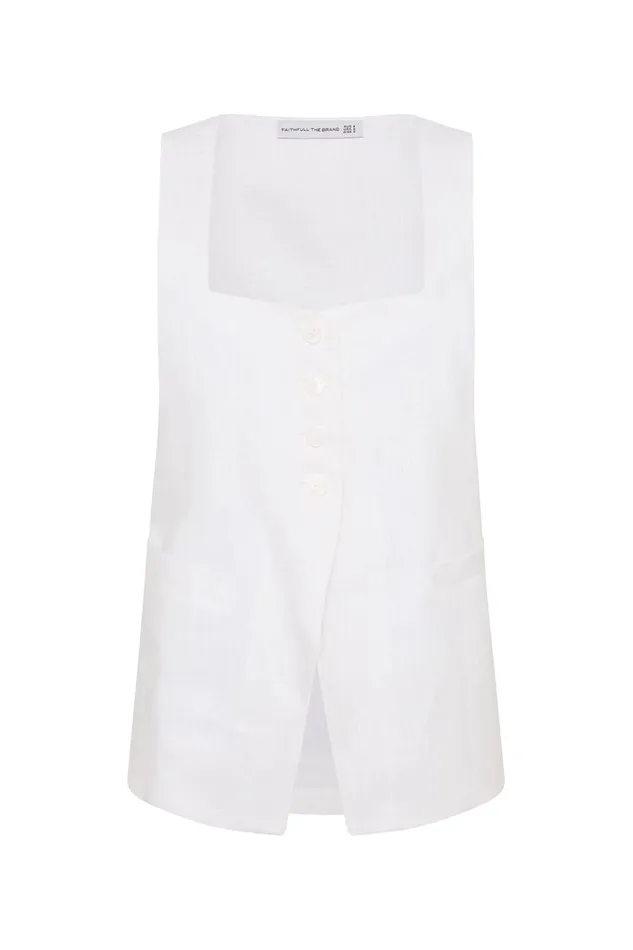Faithfull The Brand Tops Maya Vest White 8211 Women Faithfull The Brand Tops Maya Vest White 8211 Women
