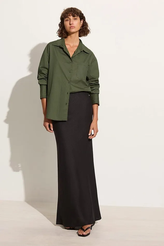 Faithfull The Brand Tops Mirabella Shirt Pine 8211 Final Sale 8211 Women