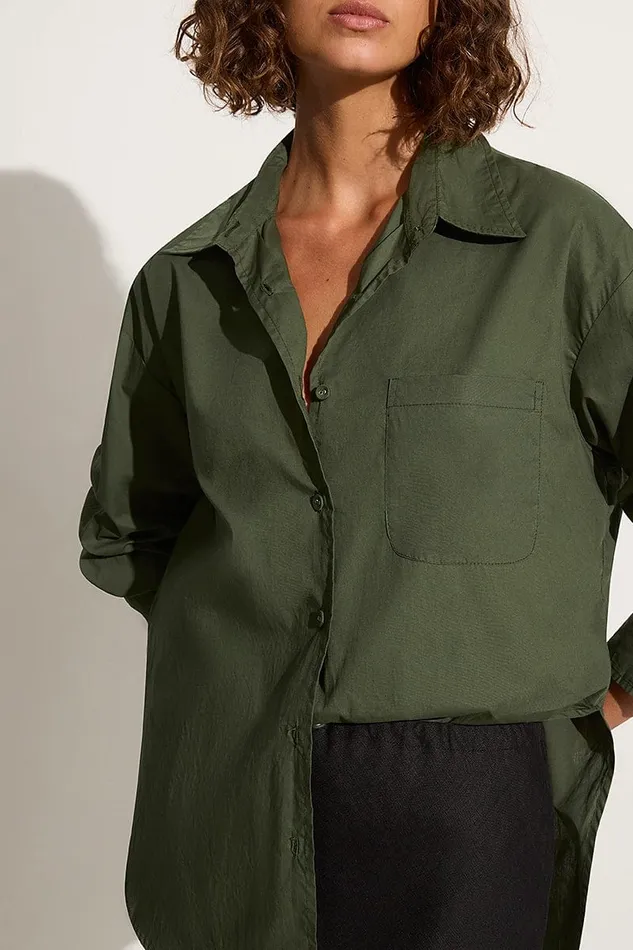 Faithfull The Brand Tops Mirabella Shirt Pine 8211 Final Sale 8211 Women Faithfull The Brand Tops Mirabella Shirt Pine 8211 Final Sale 8211 Women