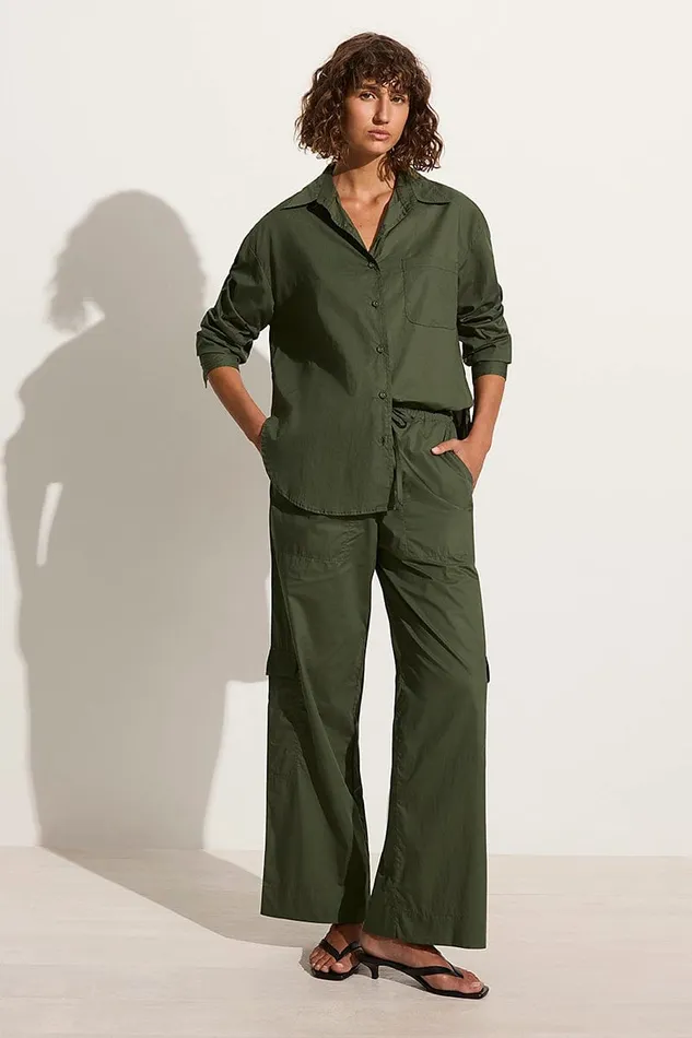 Faithfull The Brand Tops Mirabella Shirt Pine 8211 Final Sale 8211 Women Faithfull The Brand Tops Mirabella Shirt Pine 8211 Final Sale 8211 Women