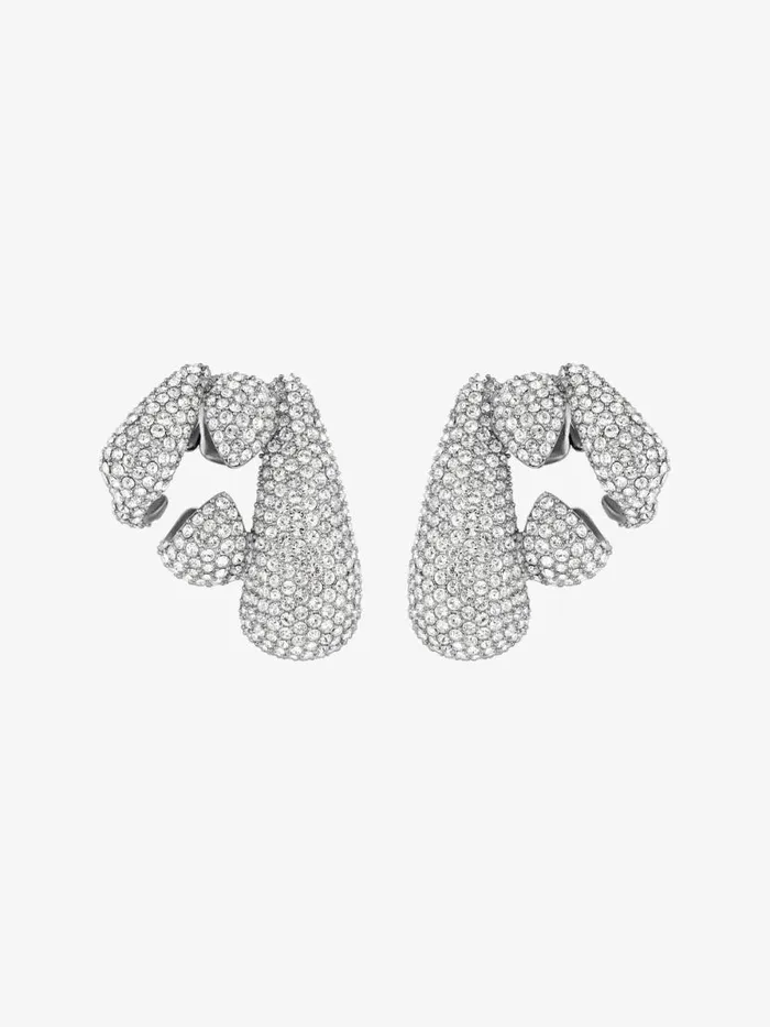 Feline Earcuffs In Metal With Crystals Silvery Women Givenchy Jewelry