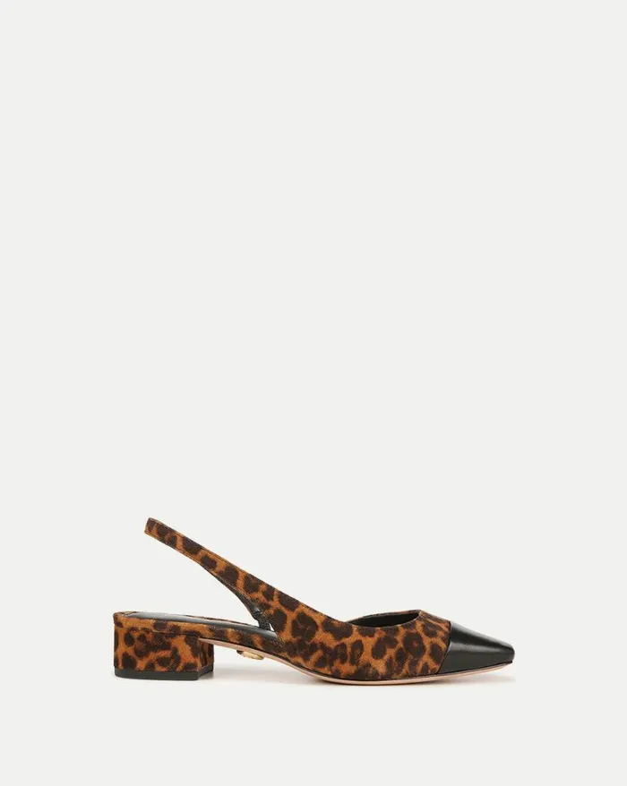 Flats and Loafers Shop Veronica Beard Cecile Leopard CapToe Slingback Leopard