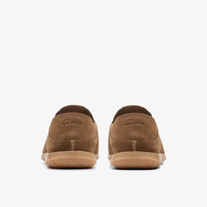 Flexway Easy Light Tan Suede Men Clarks Loafers and Slip Ons