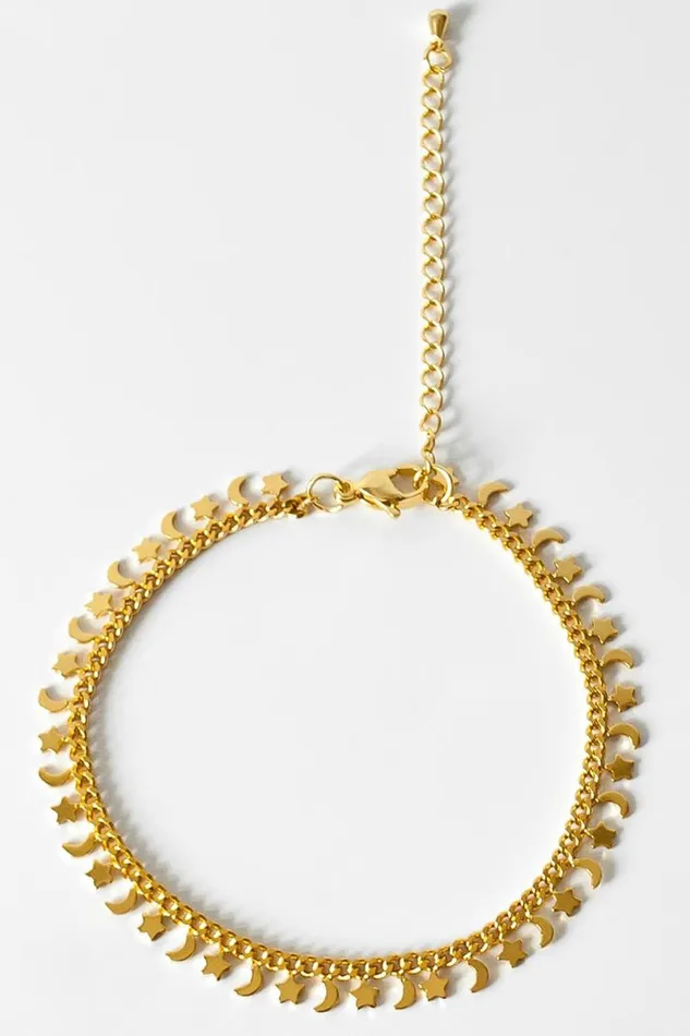Gold Moon Bracelet Women Roman Jewellery
