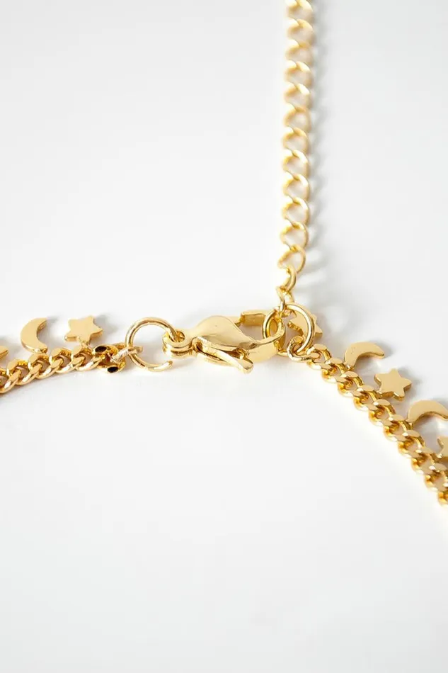 Gold Moon Bracelet Women Roman Jewellery