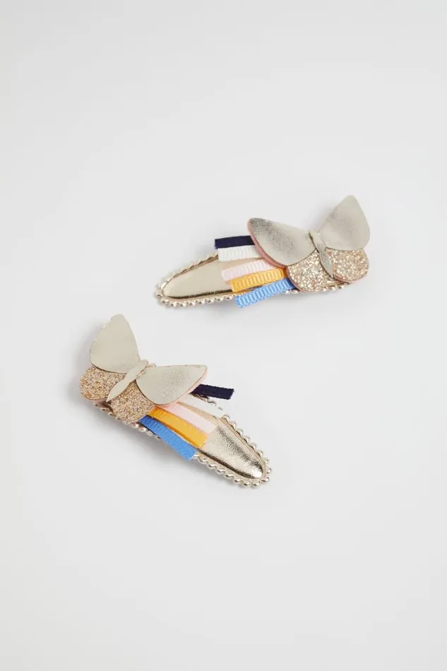 Hair Accessories Girl Seed Heritage Butterfly Grosgrain Snaps Multi