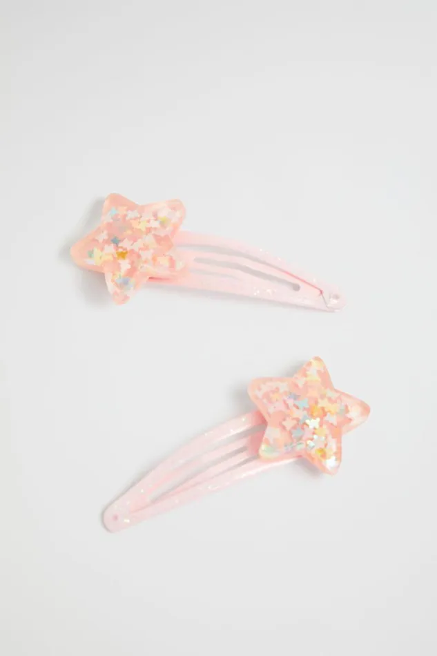 Hair Accessories Girl Seed Heritage Glitter Resin Star Snap Dusty Rose