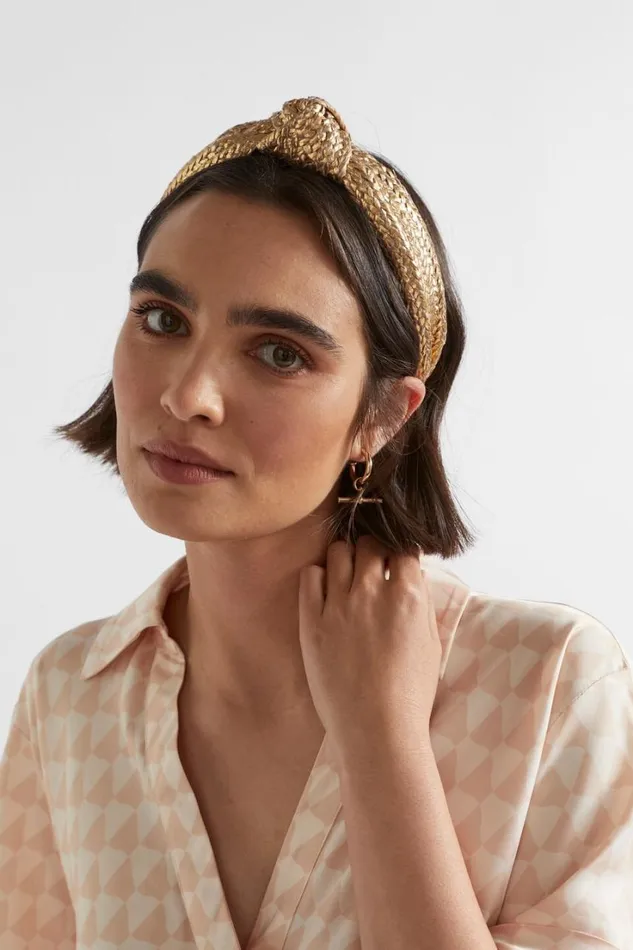 Hair Accessories Woman Seed Heritage Golden Knot Headband Gold