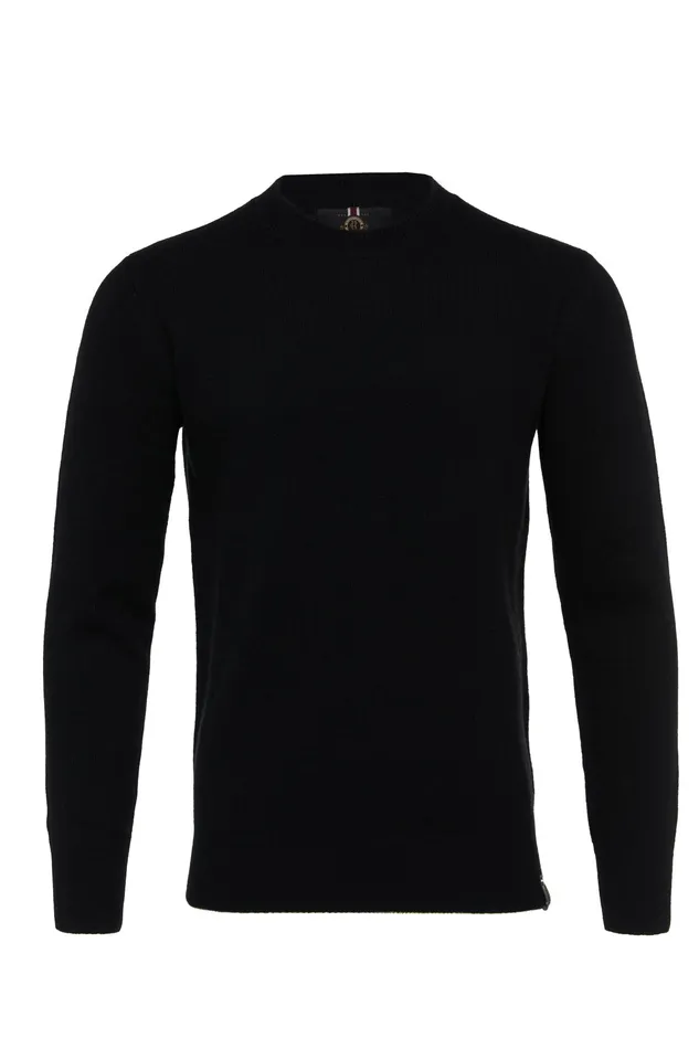 Holland Cooper Byron Crew Neck Knit Black Men Knitwear