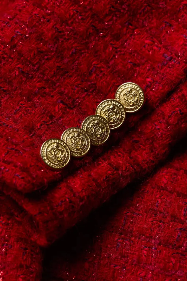 Holland Cooper Chelsea Jacket Red Boucle Women Jackets