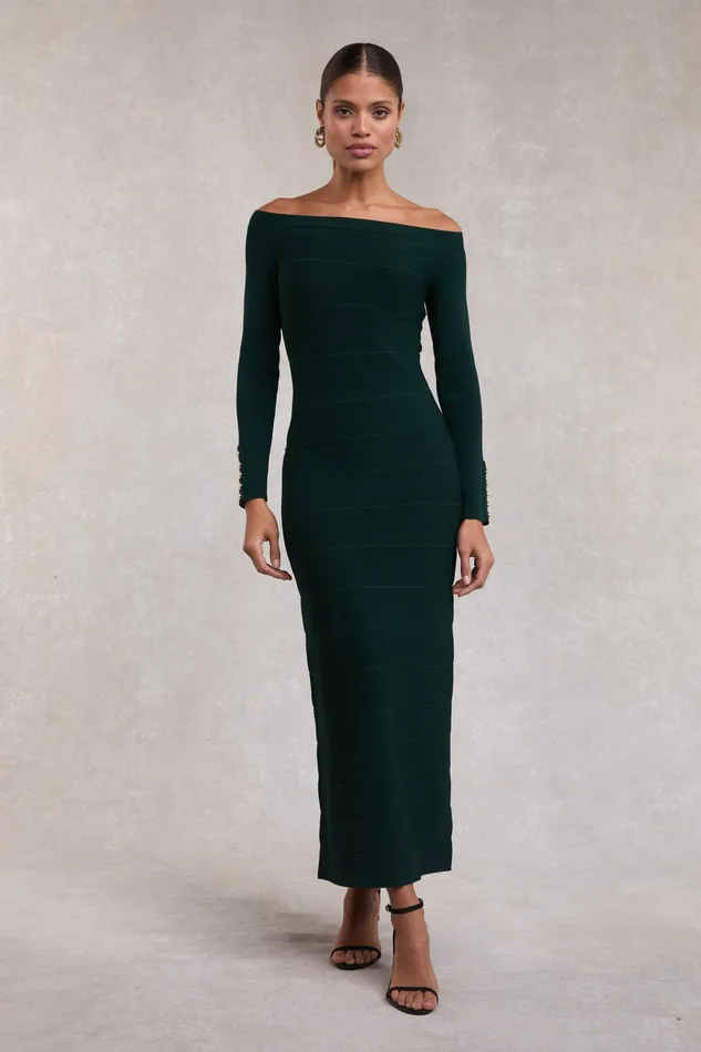 Holland Cooper Christina Bandage Dress Deep Emerald Women Dresses