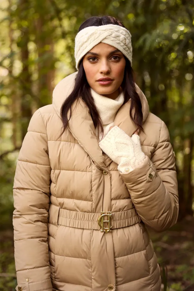Holland Cooper Cortina Fingerless Gloves Oatmeal Women Gloves