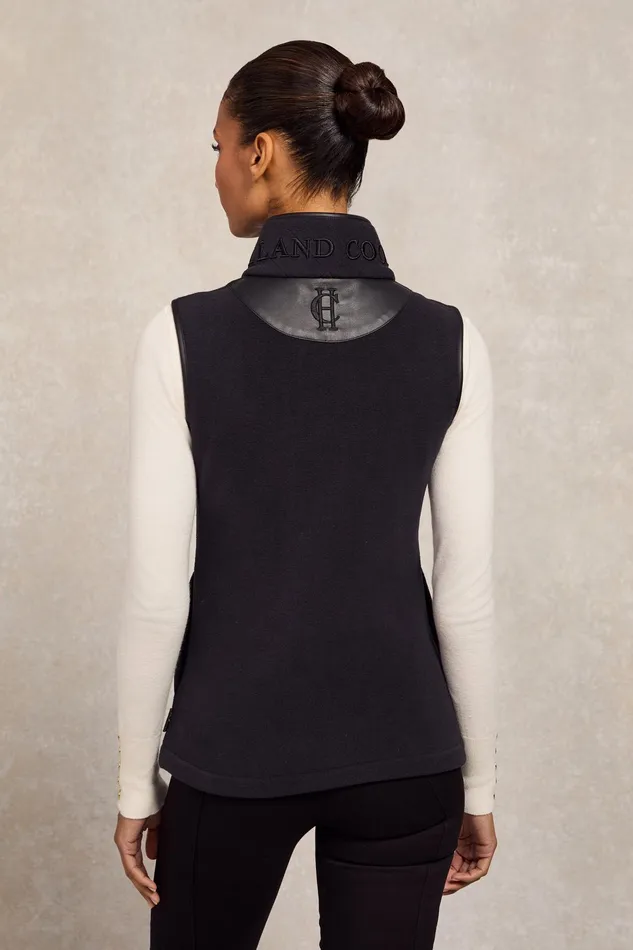 Holland Cooper Country Fleece Gilet Black Women Fleeces