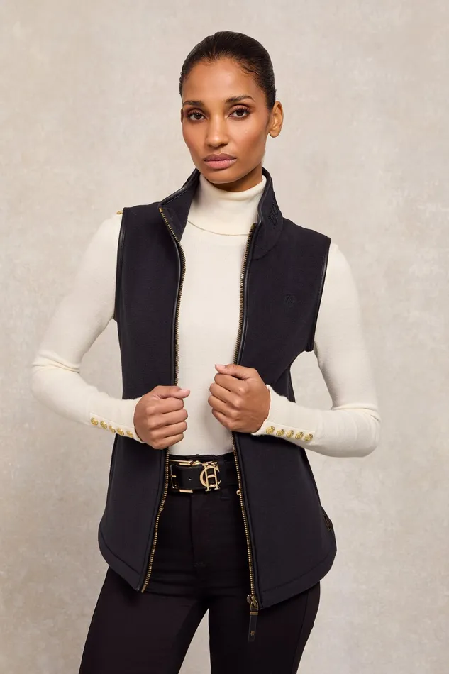 Holland Cooper Country Fleece Gilet Black Women Fleeces