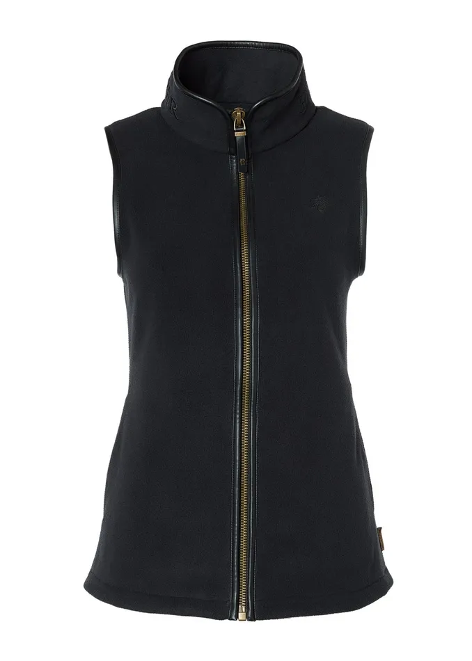 Holland Cooper Country Fleece Gilet Black Women Fleeces