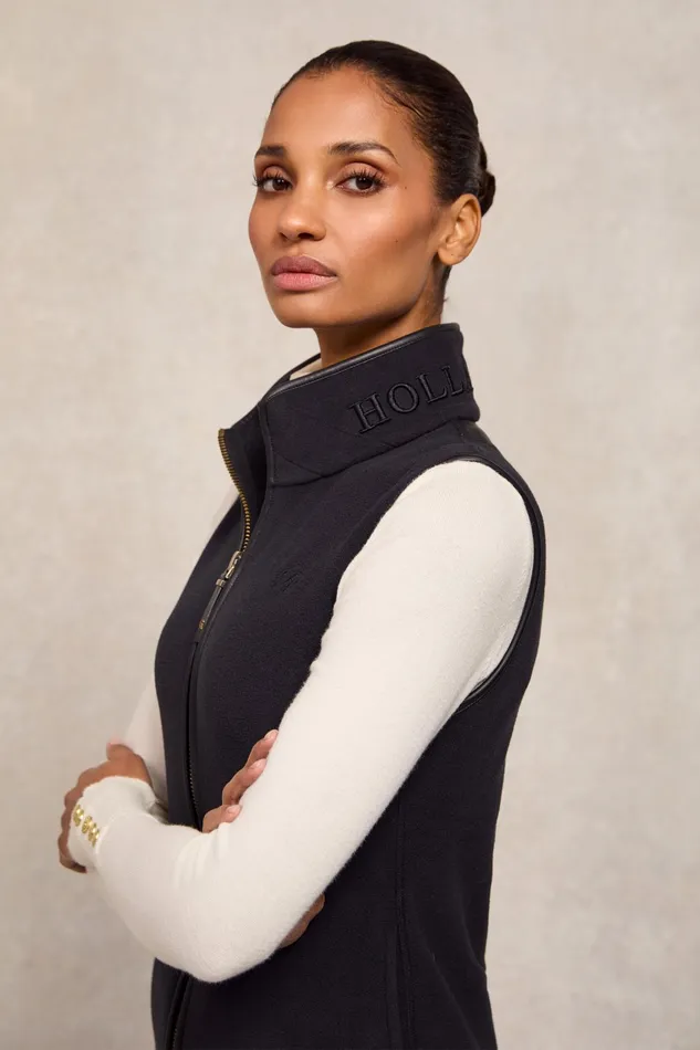 Holland Cooper Country Fleece Gilet Black Women Fleeces