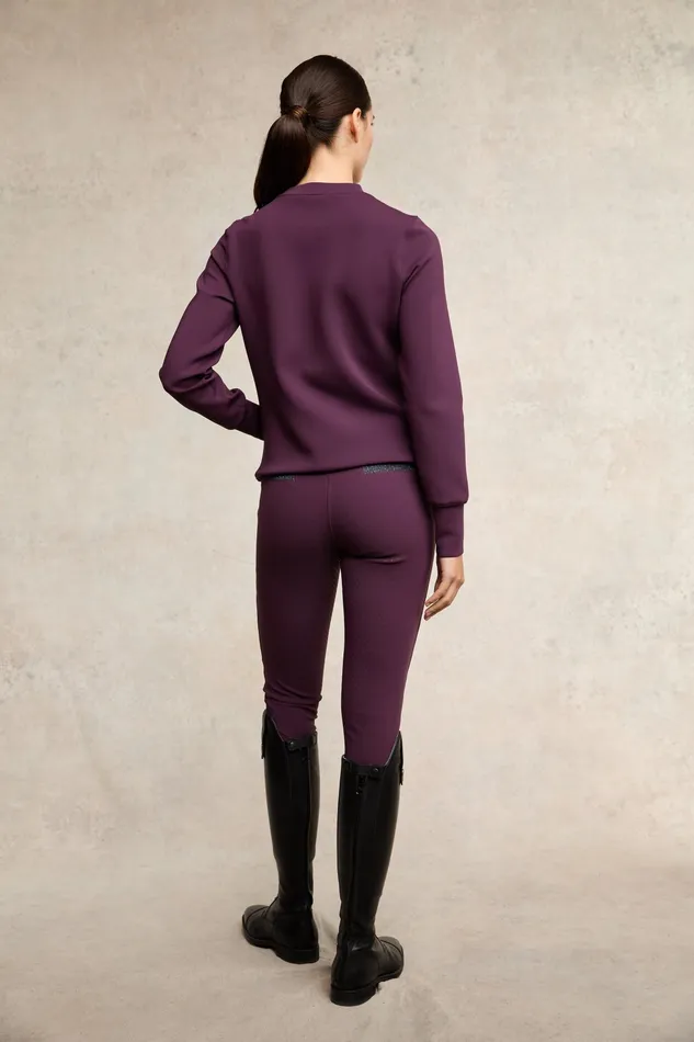 Holland Cooper Crystal Crew Neck Sweat Aubergine Women Hoodies and Sweatshirts Holland Cooper Crystal Crew Neck Sweat Aubergine Women Hoodies and Sweatshirts