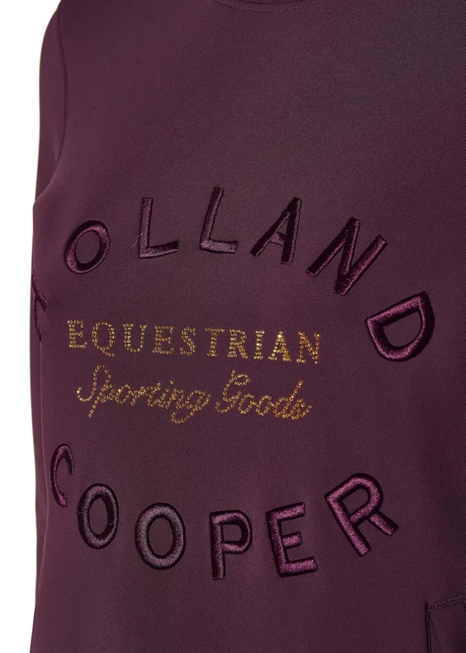 Holland Cooper Crystal Crew Neck Sweat Aubergine Women Hoodies and Sweatshirts Holland Cooper Crystal Crew Neck Sweat Aubergine Women Hoodies and Sweatshirts