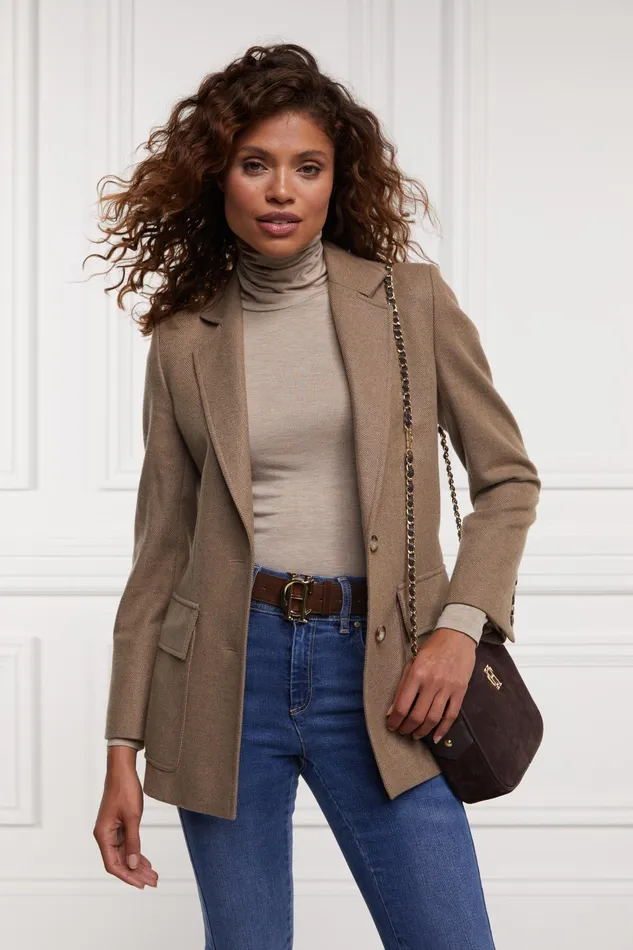 Holland Cooper Essential Roll Neck Oatmeal Women Tops