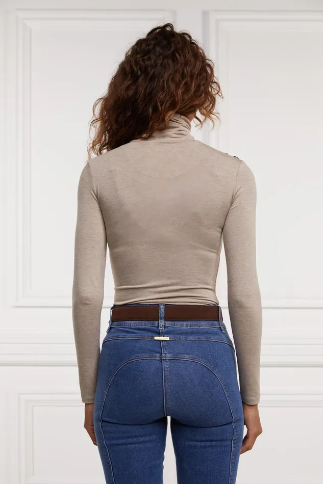 Holland Cooper Essential Roll Neck Oatmeal Women Tops