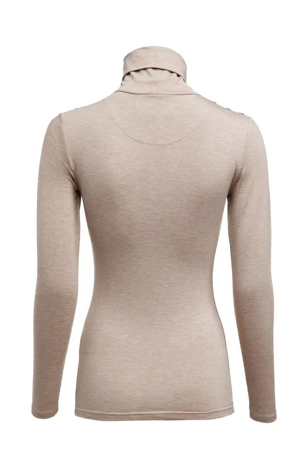 Holland Cooper Essential Roll Neck Oatmeal Women Tops