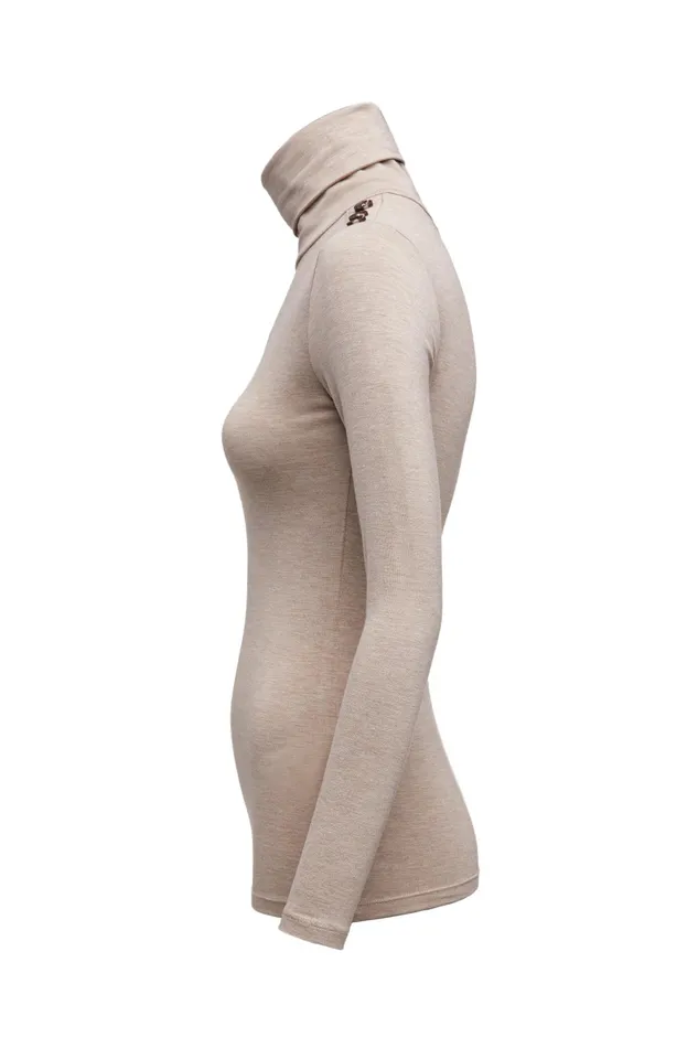 Holland Cooper Essential Roll Neck Oatmeal Women Tops