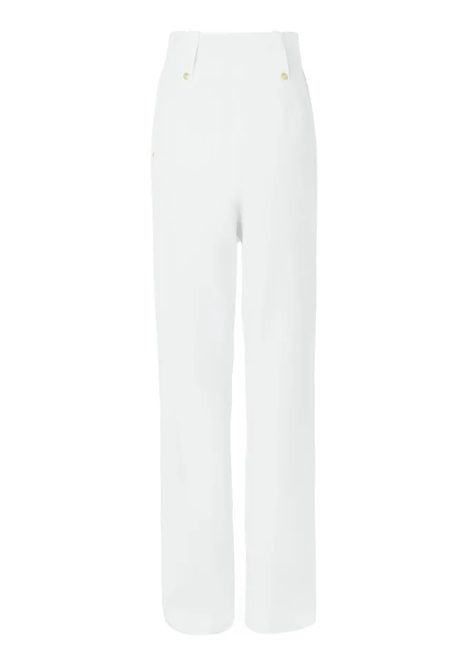 Holland Cooper High Waisted Straight Trouser Oyster Linen Women Tailoring Holland Cooper High Waisted Straight Trouser Oyster Linen Women Tailoring