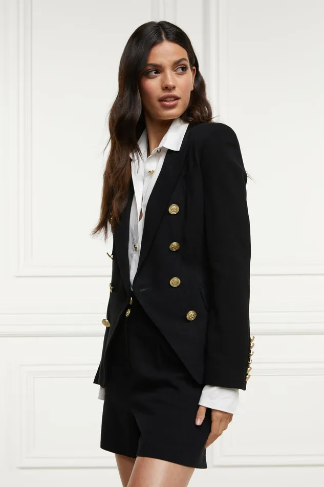 Holland Cooper Knightsbridge Blazer Black Linen Women Tailoring