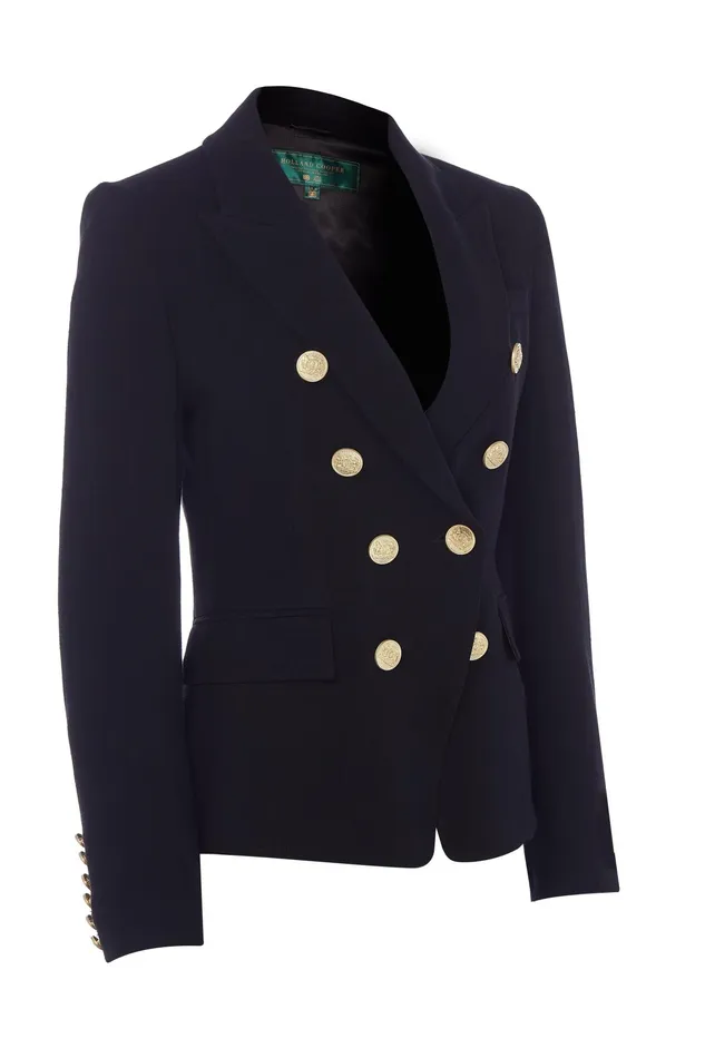 Holland Cooper Knightsbridge Blazer Black Linen Women Tailoring